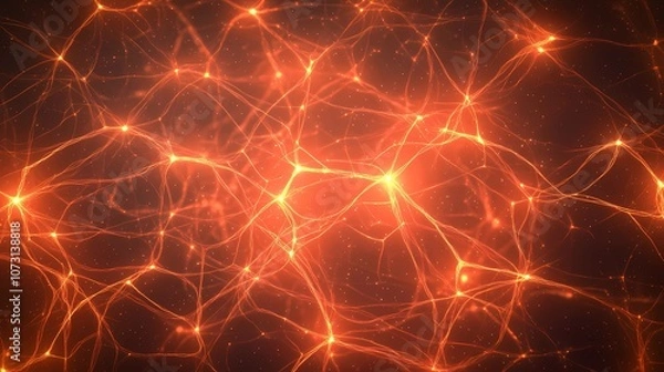Fototapeta An abstract neural network background with interwoven lines and dots symbolizing connectivity, creating a complex digital web of intelligence and data exchange