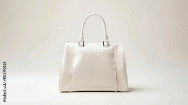 Fototapeta A white handbag on a white background.