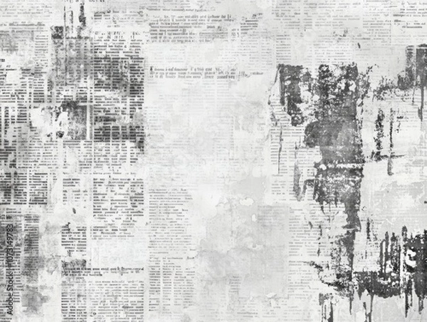 Fototapeta Newspaper with a lot of text and a lot of ink