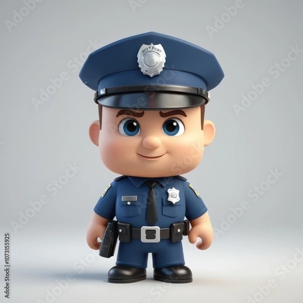 Obraz 3d police officer model in uniform