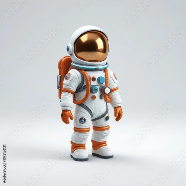 Obraz 3d cartoon astronaut illustration model isolated on a white background