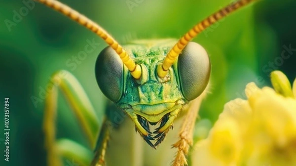 Fototapeta Praying Mantis Head Close Up