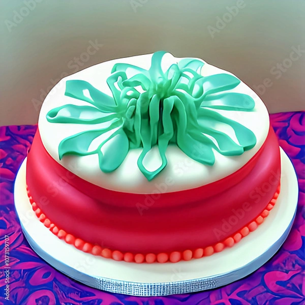 Fototapeta cake with flowers