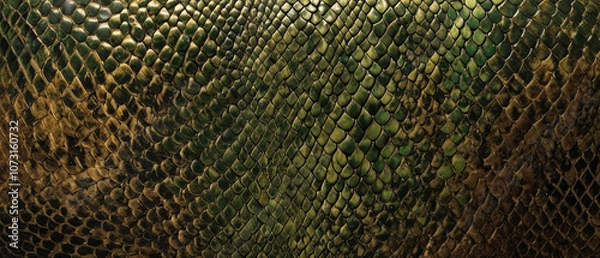 Fototapeta An elegant close-up of snake skin spread out as a background, showing intricate patterns and textures