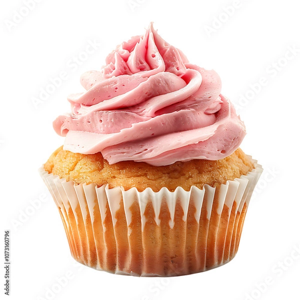 Fototapeta Cupcake with Frosting Isolated on Transparent Background