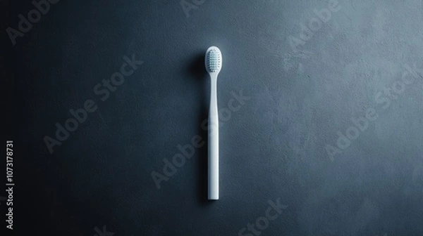 Obraz White Toothbrush on Black Surface