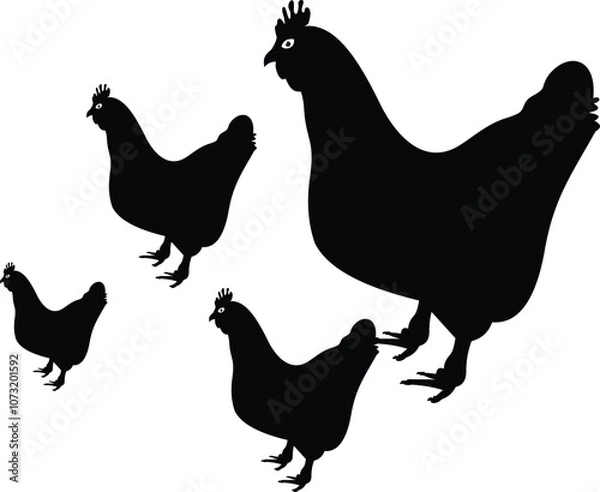 Obraz Rooster icon silhouette vector.