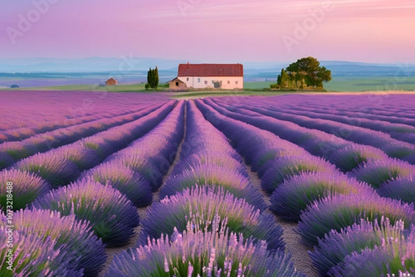 Fototapeta Rolling Lavender Fields 