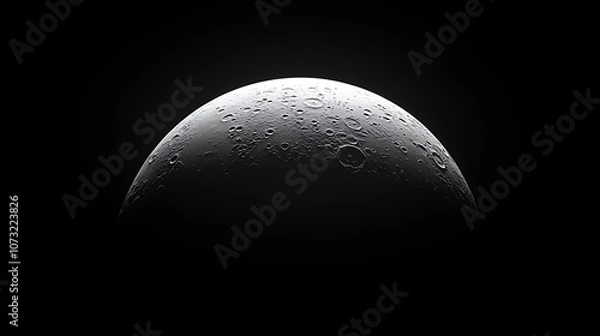 Fototapeta Realistic crescent moon or planet
