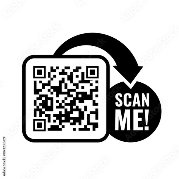 Fototapeta Qr code template. Scan me icon for payment. QR code mockup Symbol. Vector illustration