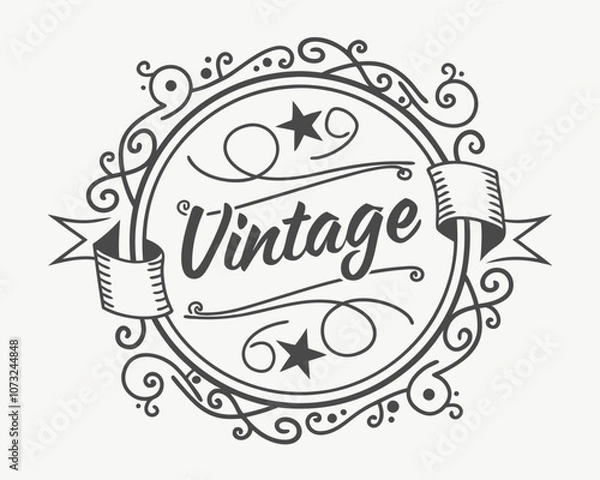 Fototapeta Vintage label. Retro badge design. Vector illustration.
