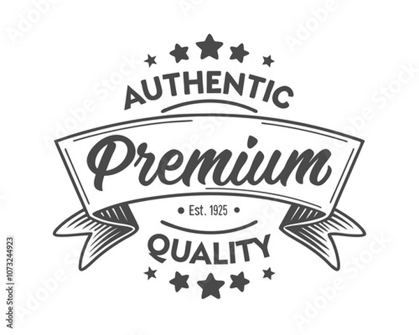 Fototapeta Premium Quality Vintage Insignia, Badge or Label Isolated on White Background.
