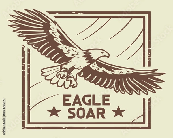 Fototapeta Eagle design over beige background, vector illustration EPS10.
