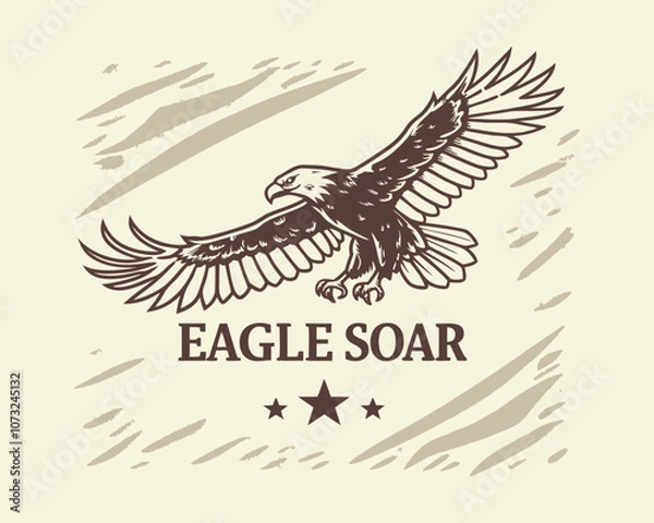 Fototapeta Eagle emblem. Vector illustration in retro style. Design element for logo, label, sign, poster.
