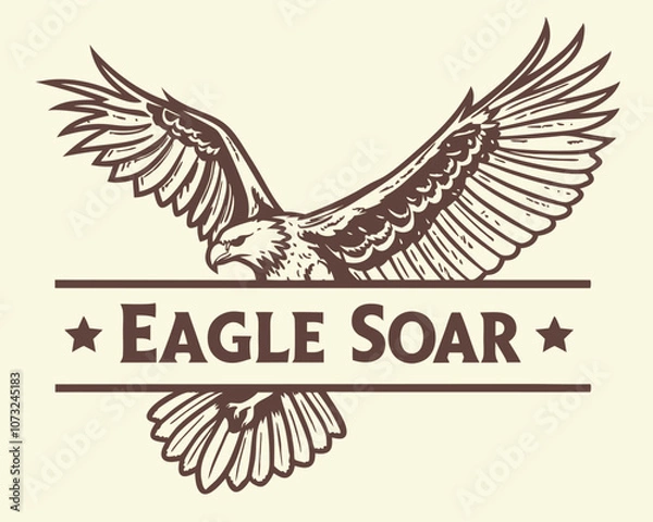 Fototapeta Eagle design over beige background, vector illustration EPS10.
