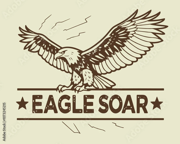 Fototapeta Eagle design over beige background, vector illustration eps10
