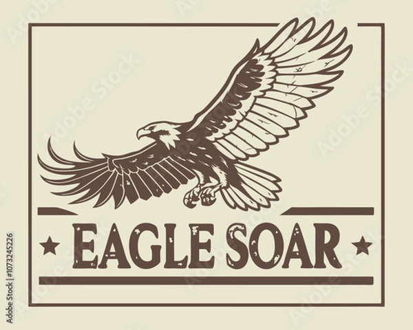 Fototapeta Eagle design over beige background, vector illustration EPS10.
