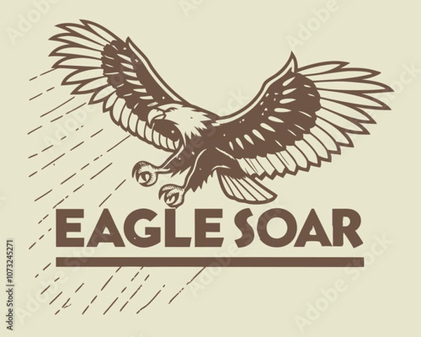 Fototapeta Eagle design over beige background, vector illustration EPS10.
