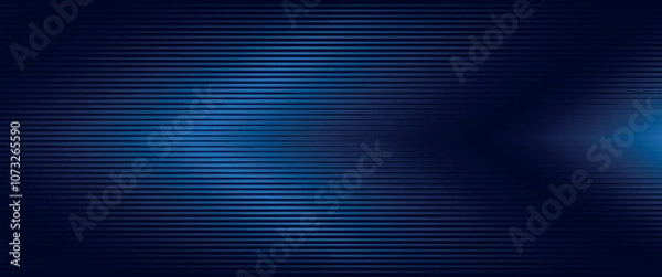 Fototapeta Abstract blue arrow glowing with lighting and line grid on blue background technology hi-tech concept