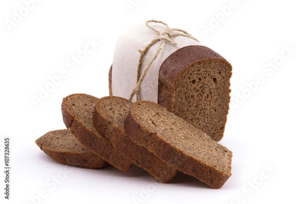 Obraz Композиция нрезанный хлеб на белом фоне