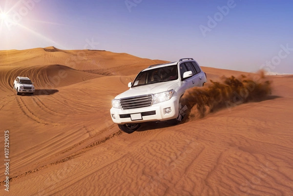 Obraz Desert Safari with SUVs