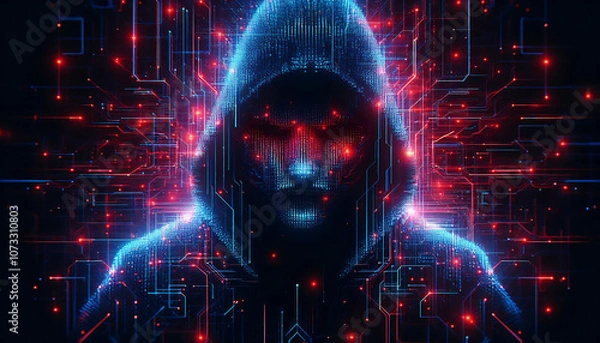 Obraz テロリストとサイバーをイメージした抽象的イラスト