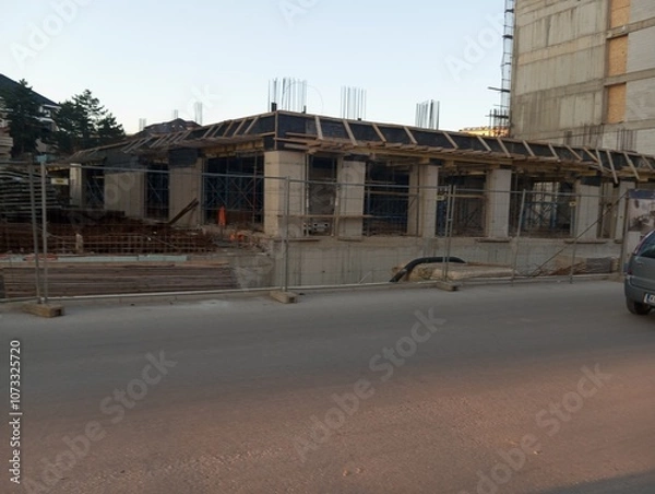 Obraz buildings under construction on the mountain 7