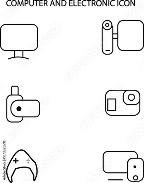 Obraz diagram featuring various computer and electronic icons, showcasing technology-related concepts and designs.