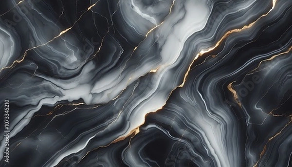 Fototapeta Matte Grey Marble with Thin White Veins
