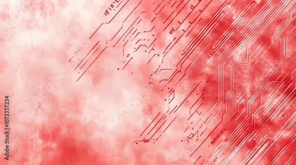 Obraz Abstract microchip surface texture with interconnected lines and nodes, suitable for backgrounds focused on tech, innovation, or data connectivity themes