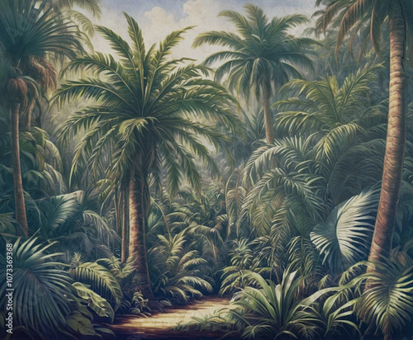 Obraz Botanical jungle illustration