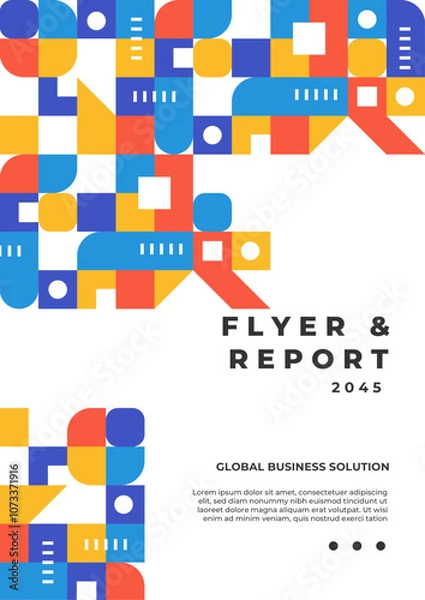 Fototapeta Modern Business Brochure Design With Geometric Patterns