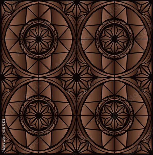 Obraz  decorative geometric vintage stained window in the window