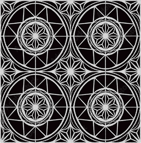 Obraz black and white decorative geometric  seamless pattern