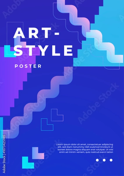 Fototapeta Colorful Abstract Art Design Posters With Modern Geometric Patterns