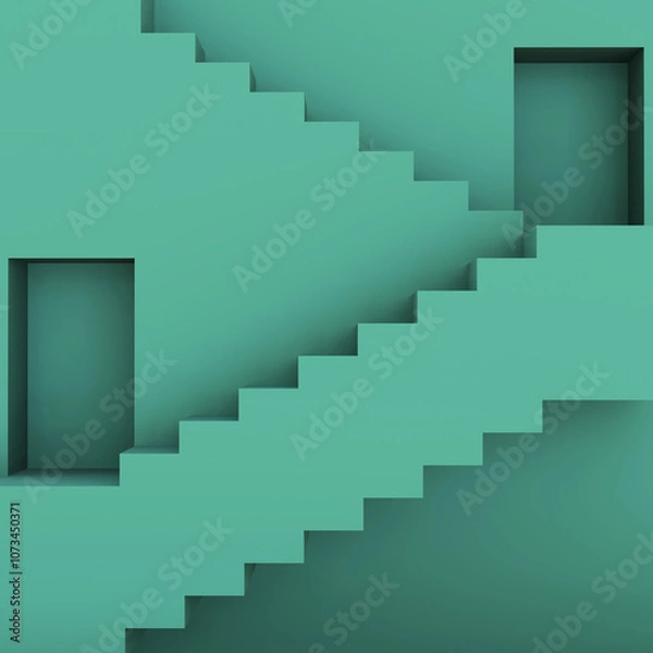 Fototapeta Colorful Stairs - 3D concept