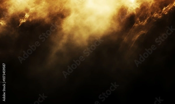 Fototapeta Abstract golden smoke or fog texture creating a dramatic atmosphere.