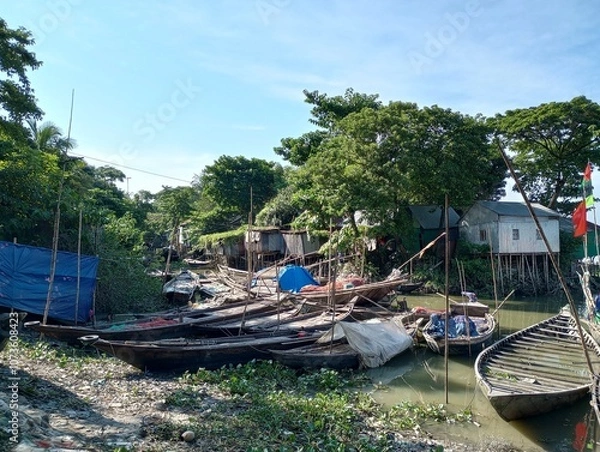 Obraz fishing boats on the river12
