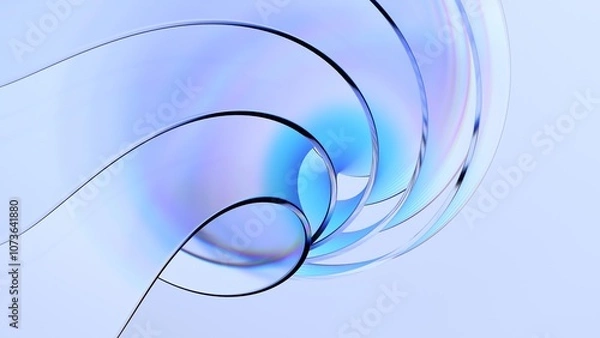 Obraz Abstract minimalist shape, light background design, 3d render