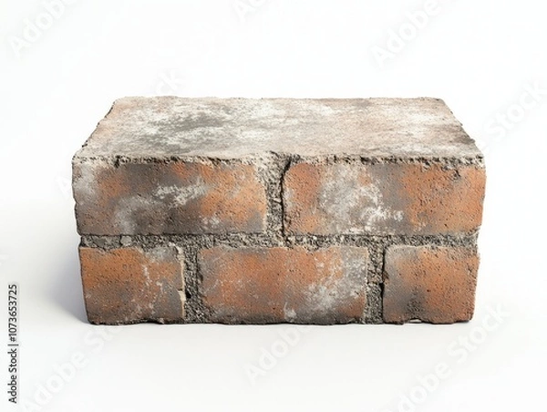 Fototapeta Textured Brick with Cement, Rustic Surface for Industrial and Construction Use