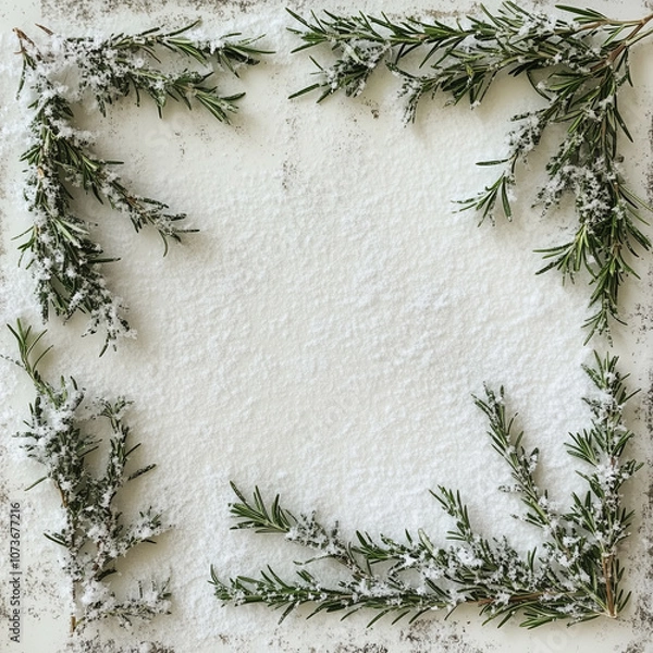 Fototapeta frame of christmas branches
