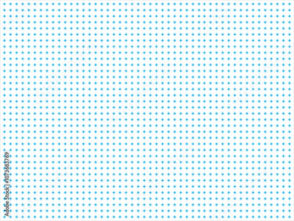 Fototapeta Seamless grid pattern: subtle halftone design featuring repeated small hatch crosses and tiny elements. Abstract geometric texture with faded black and white rectangle prints. Vector illustration.