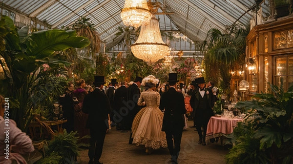 Fototapeta 1920s Art Deco New Year's Party with Flapper Dresses and Jazz Band in Luxurious Setting