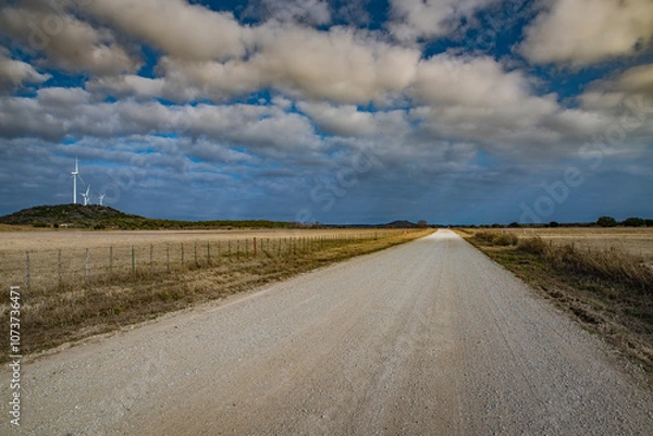 Obraz Country Roads with Windmills