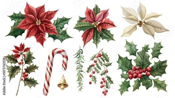 Fototapeta Stylish Christmas elements