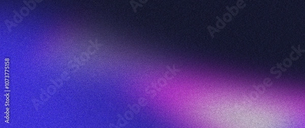 Fototapeta Abstract blue purple white dark grainy gradient background glowing light dark backdrop, noise texture effect banner header poster design