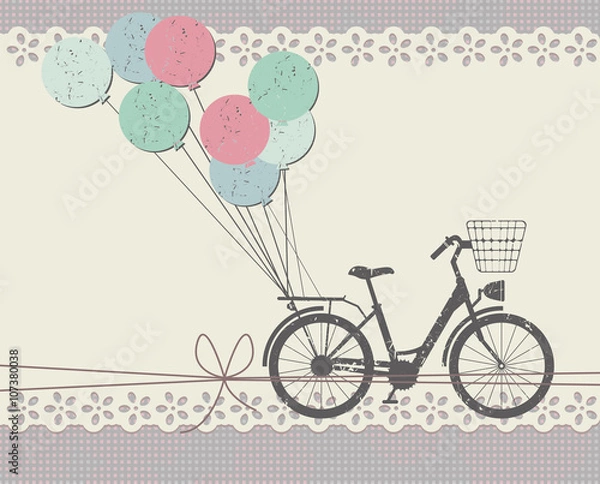 Obraz Stylish Greeting card with retro bicycle
