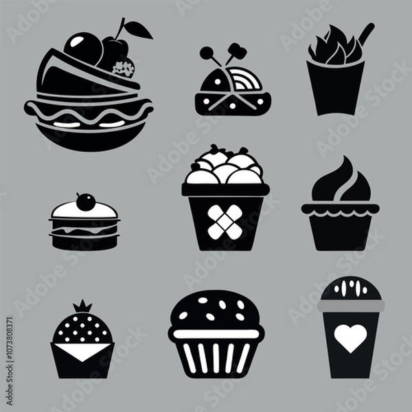 Obraz set of stylized vector drawings of fast food