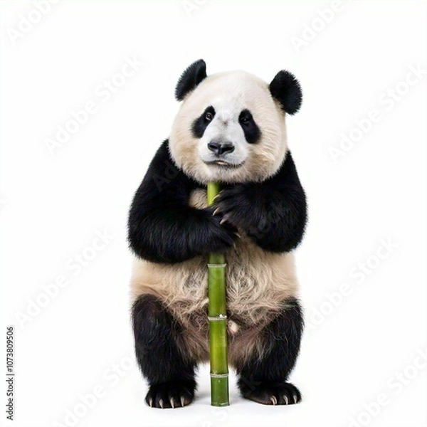 Obraz Lonely Panda Hugging a Bamboo