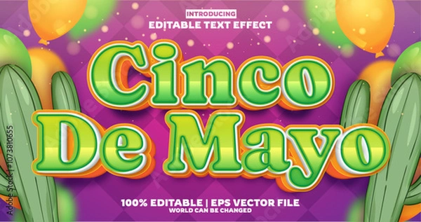 Fototapeta Cinco DE Mayo editable text effect in new modern trend style